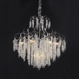 Candelabru din cristal PUBU Eleganza, 5x E14, 50 cm, crom