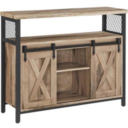 Comoda VASAGLE pentru living sau bucatarie, rustica, cu usi glisante