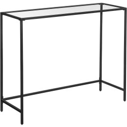 Masa consola VASAGLE pentru hol, sticla securizata si cadru metalic, 100 cm
