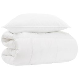 Set de Paturi cu perna 2 pcs Alb Bambus GartenMobel Dekor