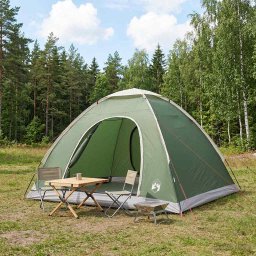Cort de Camping cu acoperis Verde 275 x 215 x 125 cm GartenMobel Dekor