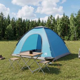 Cort de Camping cu acoperis albastru 275 x 215 x 125 cm GartenMobel Dekor