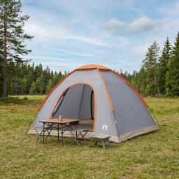 Cort de Camping Gri si Portocalie 275 x 215 x 125 cm GartenMobel Dekor