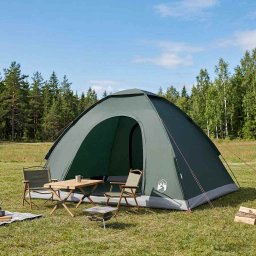 Cort de Camping cu acoperis Verde Army 275 x 215 x 125 cm GartenMobel Dekor