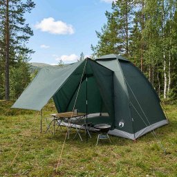 Cort de Camping Verde Army 190 x 140 x 105 cm Poliester si otel GartenMobel Dekor