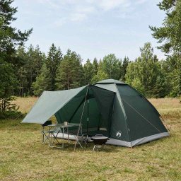 Cort de Camping Verde Army 275 x 215 x 125 cm Poliester si otel GartenMobel Dekor