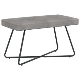 banca Simplu Gri deschis 80 x 40 x 45 cm Catifea GartenMobel Dekor