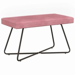 banca Simplu Roz 80 x 40 x 45 cm Catifea GartenMobel Dekor