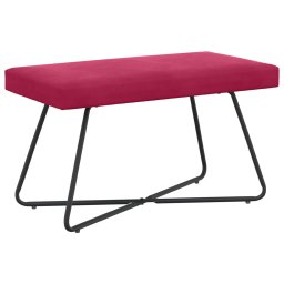 banca Simplu Rosu Vin 80 x 40 x 45 cm Catifea GartenMobel Dekor