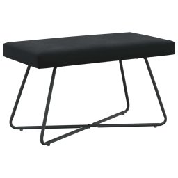 banca Simplu Negru 80 x 40 x 45 cm Catifea GartenMobel Dekor