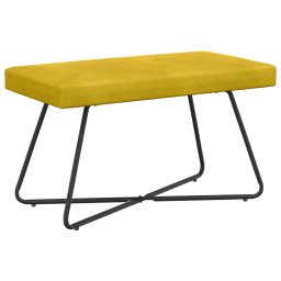 banca Simplu Galben 80 x 40 x 45 cm Catifea GartenMobel Dekor