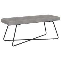 banca Simplu Gri deschis 110 x 40 x 45 cm Catifea GartenMobel Dekor