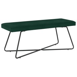 banca Simplu Verde închis 110 x 40 x 45 cm Catifea GartenMobel Dekor