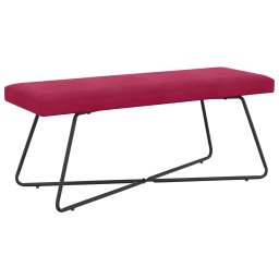 banca Simplu Rosu Vin 110 x 40 x 45 cm Catifea GartenMobel Dekor