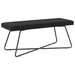 banca Simplu Negru 110 x 40 x 45 cm Catifea GartenMobel Dekor