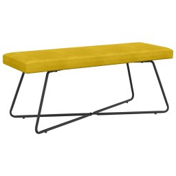 banca Simplu Galben 110 x 40 x 45 cm Catifea GartenMobel Dekor