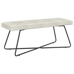 banca Simplu Crem 110 x 40 x 45 cm Catifea GartenMobel Dekor