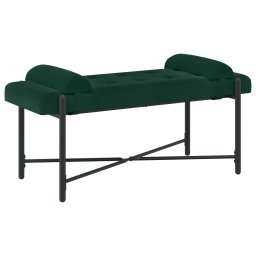 Banca cu butoane si perne Verde închis 110 x 40 x 46 cm Catifea GartenMobel Dekor