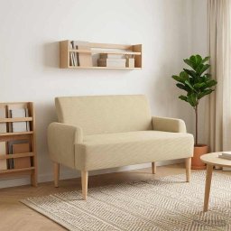 Canapea cu capitonaj butonat Verde deschis gri 116 x 67 x 81 cm GartenMobel Dekor