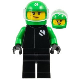 Lego City Minifigurina cty1882 - Pilot Femeie Formula 1 Sauber