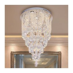 Lampă de tavan cu cristale MAJURO LED/30W/230V Ø 40 cm crom lucios + telecomandă