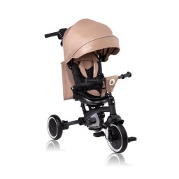 Tricicleta copii, lionelo, tris plus, ultrapliabila, multifunctionala, pana la 25 kg, inclinare spatar in fata si in spate, suport picioare, control al directiei, scaun reversibil, rotire 360 grade, conform cu en71, 9 luni-5 ani, bej