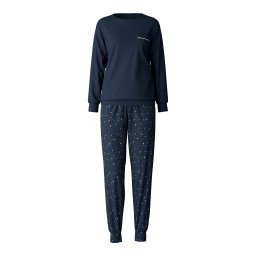 CALIDA Pijama albastru marin / alb