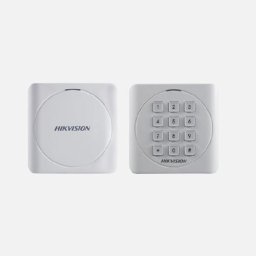 Cititor card cu tastatura Hikvision DS-K1801EK, frecventa de operare RFID EM125KHz, conectivitate: Wiegand 26/34 protocol, distanta de citire: max. 50mm, tastatura cu 12 butoane, Led de stare, alimentare; 12VDC, dimensiuni: 87mm × 87mm × 13.3mm, IP 65,