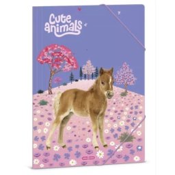 Animale drăguțe: mapă cu elastic cu cal - A4