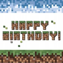 Pixel Block: Pachet șervețele de aniversare - 33 x 33 cm, set 20 bucăți