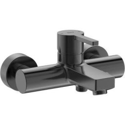 Baterie cada Roca, Gama Naia, cartus ceramic, levier metalic, diverter, monocomanda, brushed titanium black, negru mat