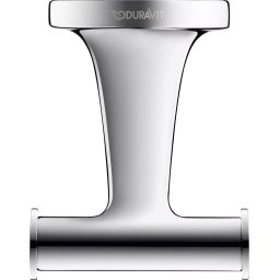Agatatoare prosop Duravit, Towel hook double Starck T, dublu, montare pe perete, fixare ascunsa, crom