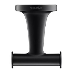 Agatatoare prosop Duravit, Towel hook double Starck T, dublu, montare pe perete, fixare ascunsa, negru mat