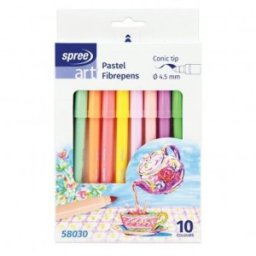 Carioci Pastel, Varf 4.5 mm, Cutie Carton, 10 Culori, Spree