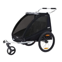 Carucior-remorca pentru bicicleta Thule Coaster XT Black, 1-2 copii