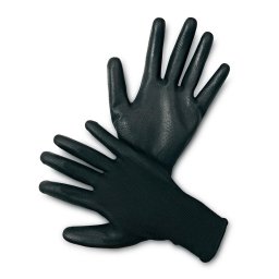 Manusi protectie, standard EN420, EN388:4131, degete cauciucate cu polyurethan - marimea 10 - negre