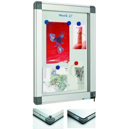 Avizier interior/exterior Recto, tabla alba magnetica, 6 x A4, 60 x 63 cm, SMIT