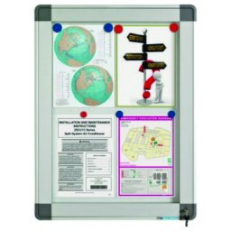 Avizier interior/exterior Recto, tabla alba magnetica, 9 x A4, 90 x 63 cm, SMIT