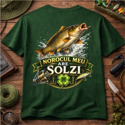 Tricou personalizat , zNorocul meu are solzi, cu nume , model crap premium