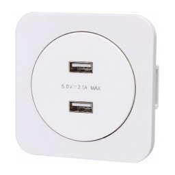 Aigostar - priză USB cu ramă, 2 porturi USB-A, albă
