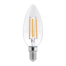 Bec LED cu filament C37, soclu E14, 6W, 230V, 3000K