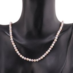 Colier Perle de Mallorca albe, crem si roz, sfere 4mm