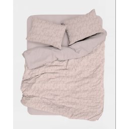 Set husa pilota + fata de perna, satin bumbac 100%, 155x220 cm + 80x80 cm, roz pudra - Verificat A · Re-Bloom