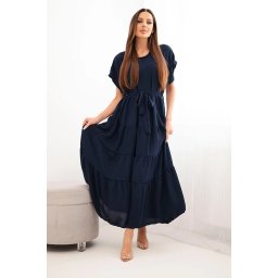 Rochie de damă Kesi din viscoză cu curea - bleumarin