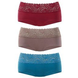 VIVANCE Chiloți albastru / gri / roșu vin