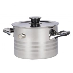 Oala pentru fiert lapte Rosberg R51425B4, 4 L, Pereti dubli, Fluier, Inductie, Inox
