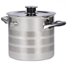 Oala pentru fiert lapte Rosberg R51425B8, 8 litri, Pereti dubli, Inductie, Semnal sonor, Otel inoxidabil