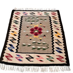 Carpeta mare tesuta la razboi - 60 x 63 cm - centru gri
