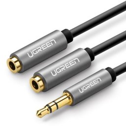 Accesorii Audio Hi-Fi UGREEN AUX Audio splitter with jack 3,5 mm cable, 20cm (silver)