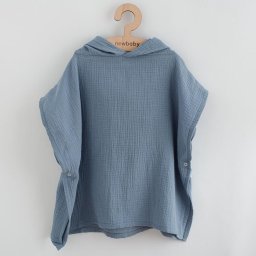 Baby muslin poncho New Baby Feeling blue 50 cm, size S